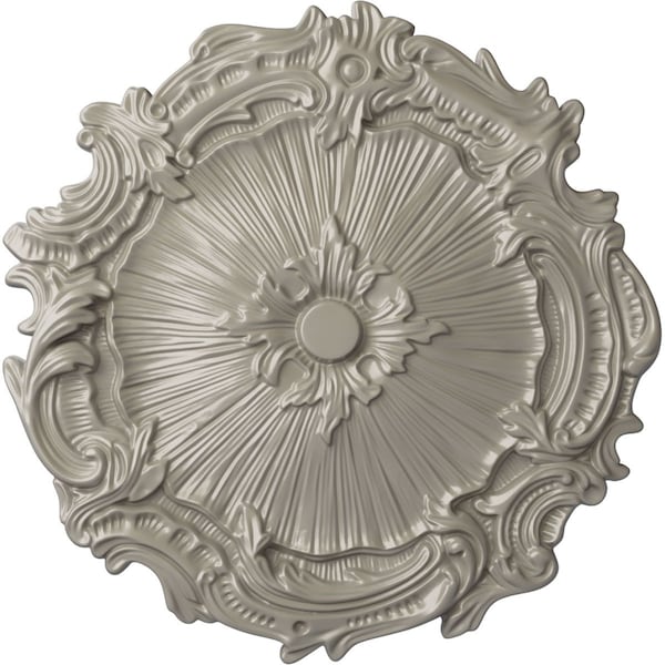 Ekena Millwork Plymouth Ceiling Medallion (Fits Canopies up to 1 5/8"), 16 3/4"OD x 1 3/8"P, Pearl White CM16PLPWS - main